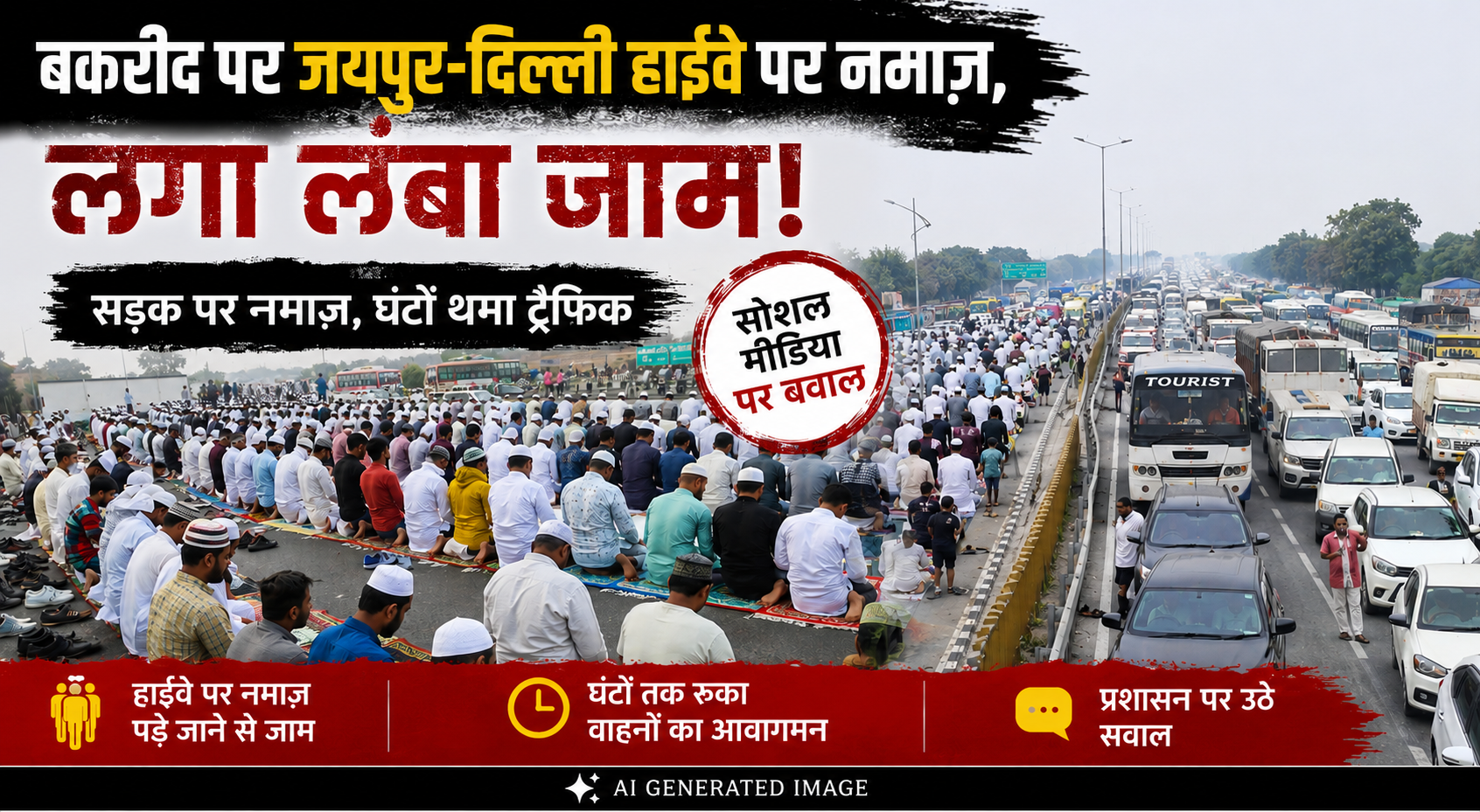 Jaipur Delhi Highway Bakrid Jam